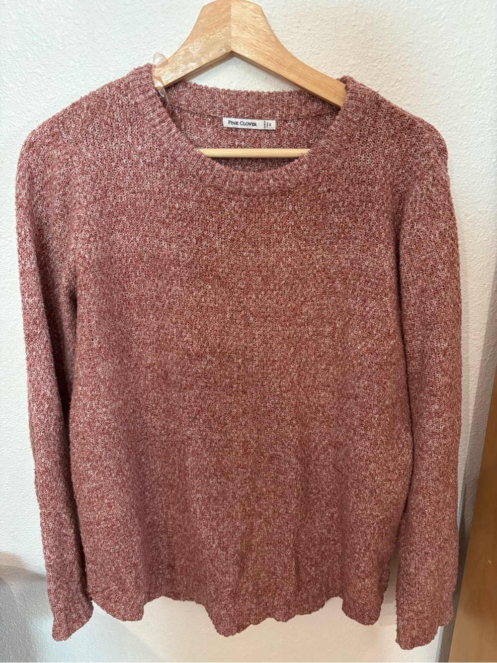 Pink Clover Women's Heathered Rose Crewneck Sweater